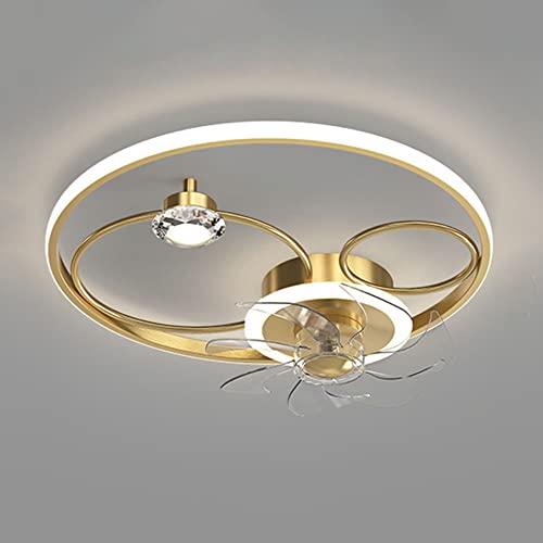 Ventilateur d'éclairage LED variable silencieux plafonnier or 22in - 2