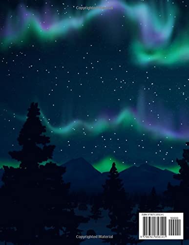 Miniatura 2 de Aurora Borealis Journal - 8.5x11 - College Ruled Notebook Paper - 120 Pages Northern Lights Notebook notepad Journal for Nature lovers - Mountain