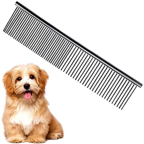 Hundekamm, Edelstahl Hundesalon Kämme Haustierkamm Hundekamm Metall Comb Haustier Bürste HundebüRste Cover