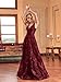 Sleeveless Glitter Sequined Womens Long Formal Gown Aline Prom Dress for Anchorwoman Floor Length Evening Dress Burgundy XL
