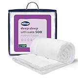 Silentnight Deep Sleep 5cm Double Mattress Topper - Luxury Soft 5cm Thick Deep Mattress Topper Enhancer Pad Protector with Easy Fit Straps - Hypoallergenic and Machine Washable - Double - 190x135cm