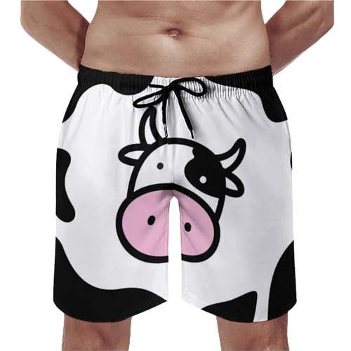 Maillot de bain séchage rapide homme motif vache short de plage léger