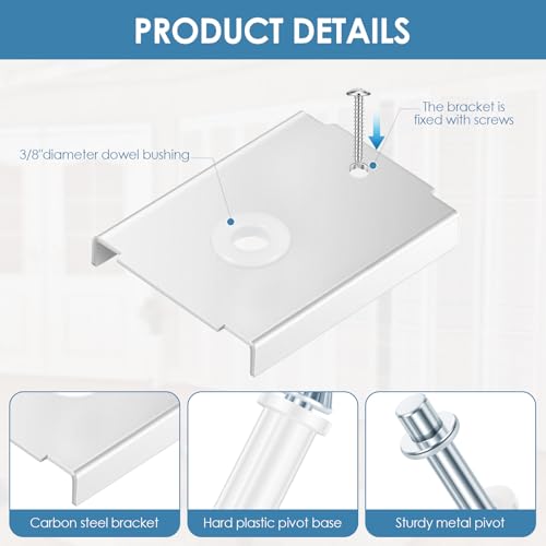 Kit de Reparación de 8 Piezas para Puertas Plegables de 1-3/8" Incluye Soportes, Ruedas y Pasadores miniatura 4