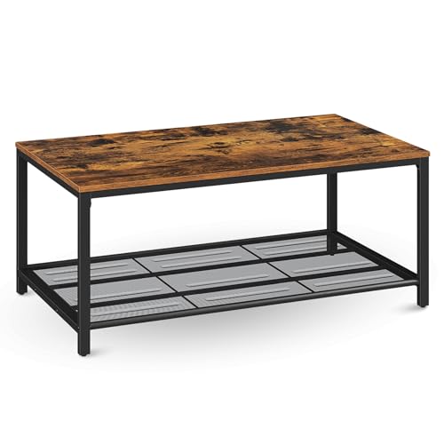 holz4home® Couchtisch Connie mit Gitterablage I 106x60x45cm I Industrial-Look Braun I Wohnzimmertisch Teetisch Vintage Sofatisch I Moderner Beistelltisch Fernsehtisch
