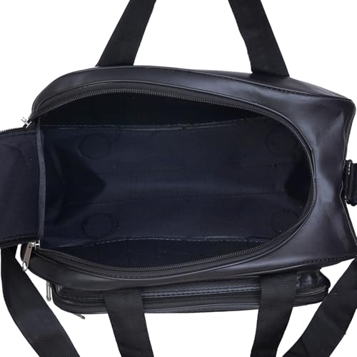 Image of Premium Trolley Duffle Bag for Travel with Wheels & Shoulder Strap | Large Capacity Leather Finish Luggage Bag for Men & Women | Durable Multipurpose Gym & Weekend Travel Bag