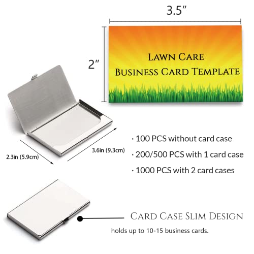 Custom Business Cards Personalized Business Cards for Small Business 300gsm Matte Paper Front & Back Sides Printed 3.5" x 2" - Lawn Care Template