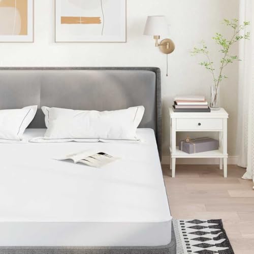 Beds & Accessories, Mattresses-Home-Protector de colchón blanco, 140 x 220 cm, impermeable