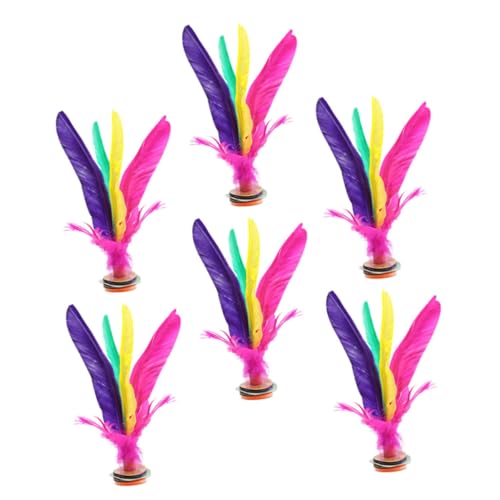 Milisten 6 Piezas Shuttlecock de Color patear el Volante Interior Juguetes Volantes Chinos Volante Chino Volantes de Patada de Colores jianzi Pluma de Ganso Color Aleatorio
