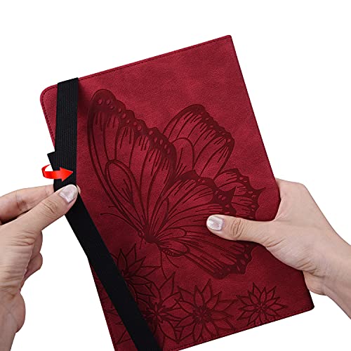 Rostsant Lenovo Tab P11 Pro 2nd Gen 11.2" Case - PU Leather Cover with Stand, Card Slot & Anti-Slip Straps - Red - Image 4
