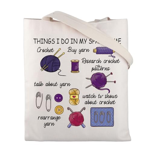 ENSIANTH Regali all'uncinetto Tote Bag Crochet Amante Regali per Crocheters Things I Do in My Spare Time Knitting Regalo per Knitter Tote, Borsa all'uncinetto, large ENSIANTH Regali all'uncinetto Tote Bag Crochet Amante Regali per Crocheters Things I Do in My Spare Time Knitting Regalo per Knitter Tote, Borsa all'uncinetto, large
