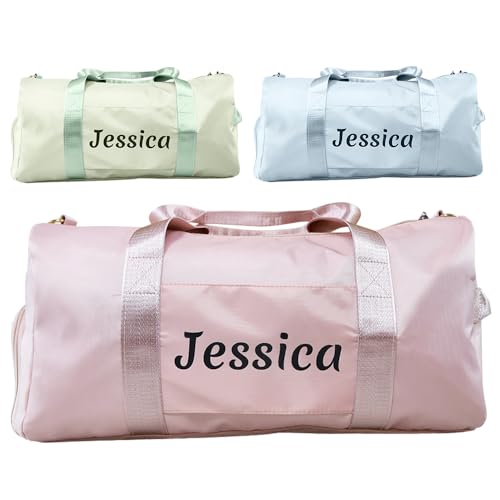 Personalized Sports Duffel Bag, Polyester, 18x8.66x9.4in, Shoe Compartment, Gym, Travel, Outdoor Activities