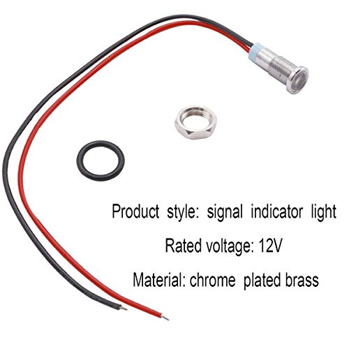 Mxuteuk DQ6P-12V 5 Pcs 12V-24V 6Mm 1/4 Inch Metal Indicator Light Waterproof Signal Lamp Red Yellow Blue Green White thumb #2