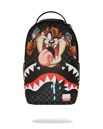 Sprayground Taz Shark Bite Backpack, Grey and Brown, Mens, Limited Edition Cartoon Design2