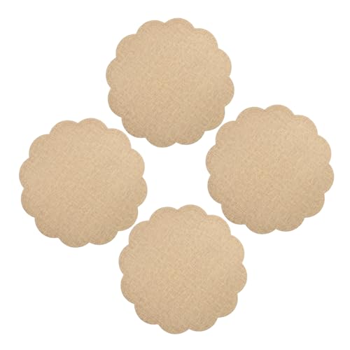 Sets de table en cuir PU antidérapants fleur beige résistants - 8