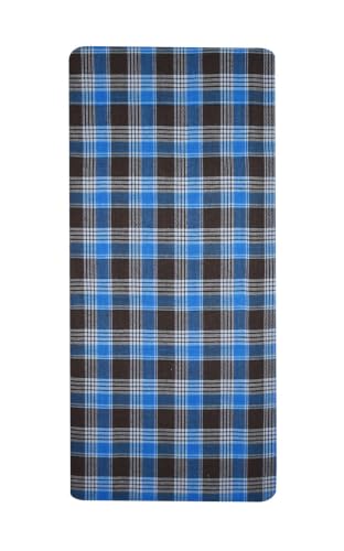 Image of BLUE Leaf Men's Cotton Multi Color Lungis 2.25 Meter (Set of 2)
