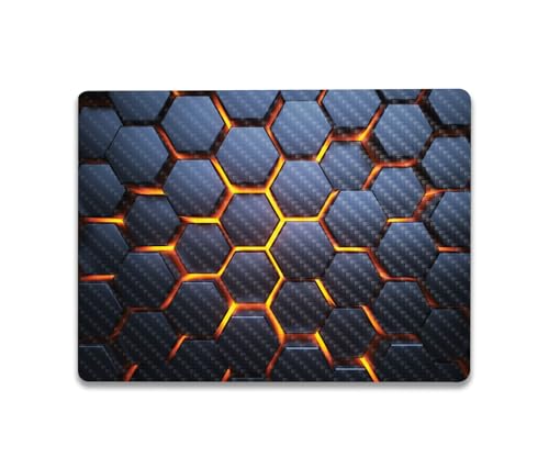 Image of MightySkins Carbon Fiber Skin Compatible with Microsoft Surface Laptop Go 3 (2023) Full Wrap Kit - Lava Hex | Protective, Durable Textured Carbon Fiber Finish | Made in The USA