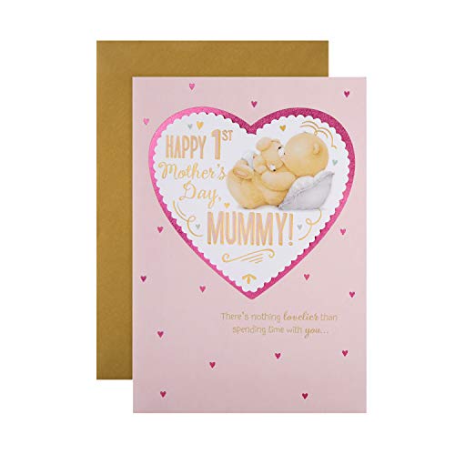 Hallmark 1st Mothers Day Card for Mummy, Cute Forever Friends Design, First Mothers Day Card, From Baby, Pink