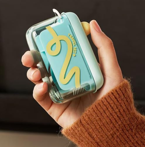Image of Automatic Floss Dispenser Portable Dental Floss Holder Can Hold 50 Floss Picks - Hygienic Press and Pop Floss Dispenser Case - Refillable Travel Floss Case for Pocket, Purse and Car - Green