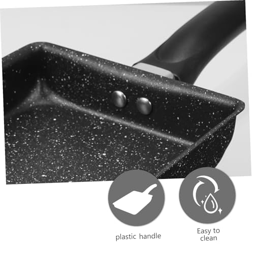 Frcolor 日式玉子焼き用ミニ不粘? フライパン 卵焼き器 平底調理パン 黒色ハンドル付き キッチン朝食用耐熱調理器具