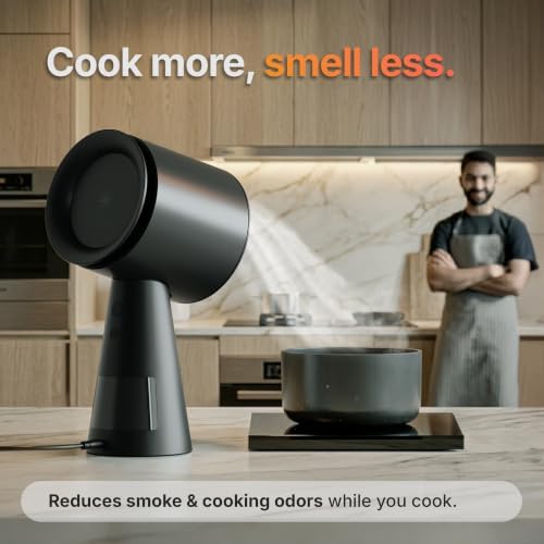 TUCO Portable Range Hood, Countertop Kitchen Exhaust Fan with 3 Speeds, 5-Layer Filter, Powerful Smoke Removal, Low Noise, Oil Cup, Air Purifier for Apartments, Dorms & Indoor BBQ Smokeless – Black