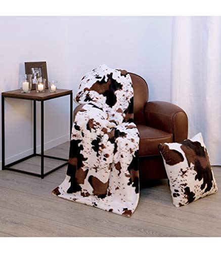 Plaid microfibre imprimé peau de vache isolant et lavable Atmosphera - 4