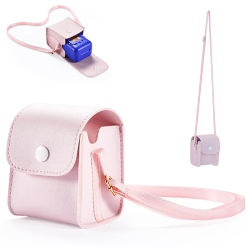 PKKP PVC Schutz Tasche für Bitzee Digital Haustier, Bizzi Digitales Haustier mit verstellbaren Riemen, Tragetasche Aufbewahrungstasche für Bitzee Digital Pet Interaktives Spielzeug (Rosa)