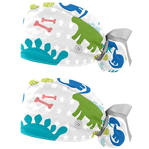 Chapeaux de travail JDEZ lot de 2 casquettes de travail respirantes dinosaure
