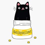 Leyland Designs Cat and Antidepressant Sticker Outdoor Rated Vinyl Sticker Decal for Windows, Bumpers, Laptops or Crafts 5'