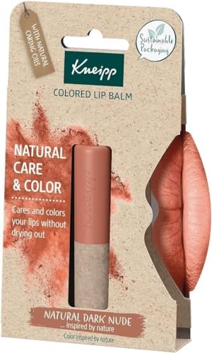 Kneipp, Bálsamo Labial con Color, Protector y Reparador Labial, Hidratante de Labios con Efecto Prolongado, Ingredientes Naturales, Pintalabios Color Natural Dark Nude