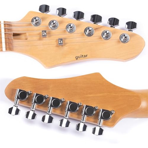 Guitare électrique jaune à pont moderne réglable et configuration de micros SSH