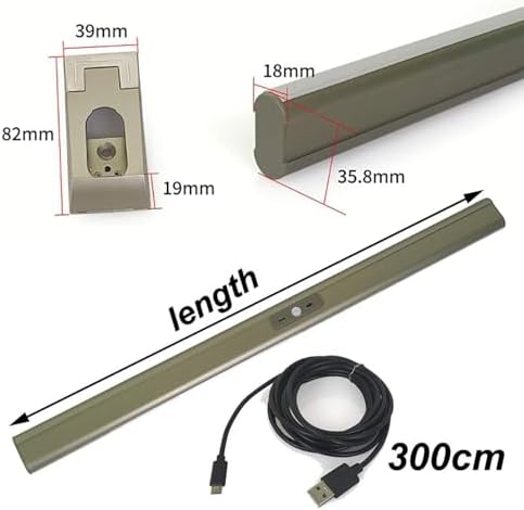 Heavy Du Adjustable Closet Rod with LED Lighting, 50-130cm, Metal Wardrobe Rail, 75kg Capaci, Recharable Lithium Battery, Ideal for Coats, Garments & nized STO