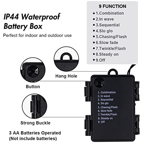 Juegoal Pre-Lit Artificial Halloween Christmas Tree, 4 Ft Lighted Black Tinsel Xmas Pine Trees With 50 Leds Lights, 8 Lighting Modes & Battery Powered Waterproof For Home Office Party Decorations #TOP5