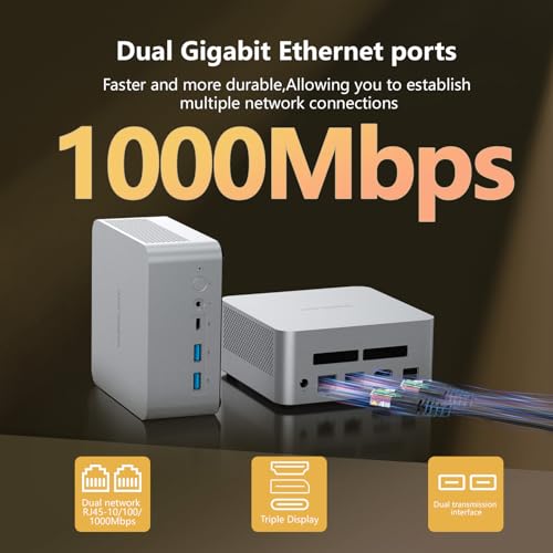 Image of Mini Desktop Computer,Mini Gaming PC with 12th Gen Alder Lake N100, (Up to 3.4GHz), 16GB DDR4 512GB SSD, Support 4K Triple Display /USB3.2 /HDMI /WiFi /BT /Type-C,For Home Office, Gaming & Streaming