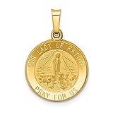 14k Yellow Gold Our Lady Fatima Medal Pendant Charm Necklace Religious Of Fine Jewelry For Women Gifts For Her