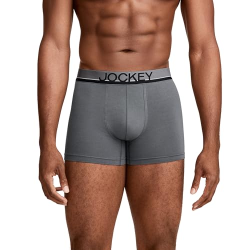 Jockey Men's Underwear True Style 4" Trunk - 3 Pack, Grey/Beige/Black Night, XL - image 2