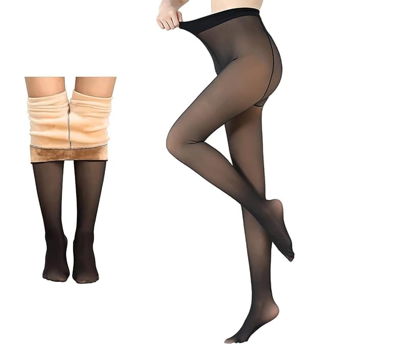 thermal fake transculent dual tone Women/Girls Thick Fur Leggings with/Without Socks Winter Wear Full Warm Jeggings|Woolen Thigh Highs,Fleece Pants-image-18