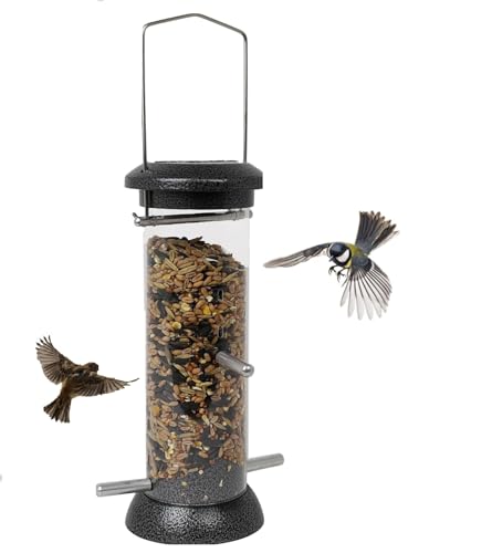DIVCHI Bird Feeder Niger Seed Birdfeeder Heavy Duty Hanging Feeders Birdfeeder For Garden Wild Birds (Medium)