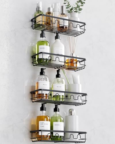 Adhesive Shower Caddy, Large Capacity Shower Racks for Inside Sho...