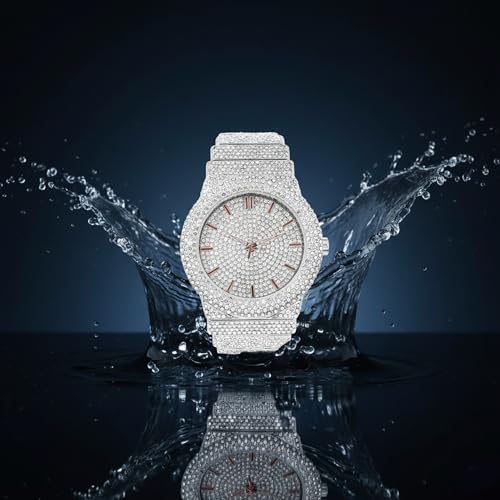 Image of ICE STAR Men's Fully Iced Diamond Watch, 46mm Case