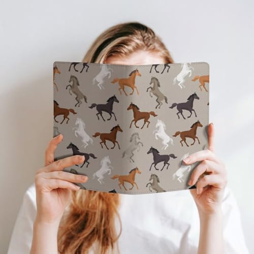 Protège-carnet cuir A5 motif cheval résistant et réutilisable