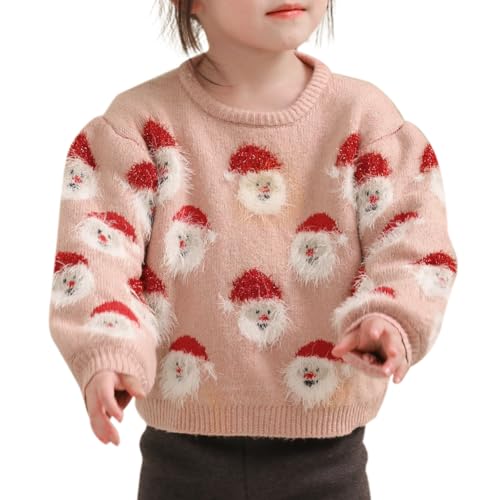 Image of Women's Christmas Top Long Sleeve Round Neck Santa Claus Knitted Sweater Pullover Top