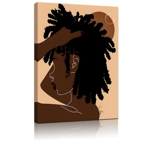 Afro American Black Girl Canvas Art Wall Decor