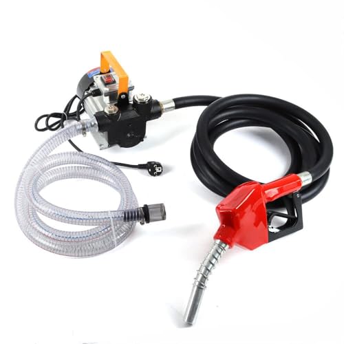 LENJKYYO Heizölpumpe, 230V Dieselpumpe, Selbstansaugende Dieselpumpe, 550W 60L/Min Elektrische Dieselpumpe mit Zapfpistole und Filter für Kraftstoff, Öl, Tankstelle, Fahrzeuge(LG-1008)