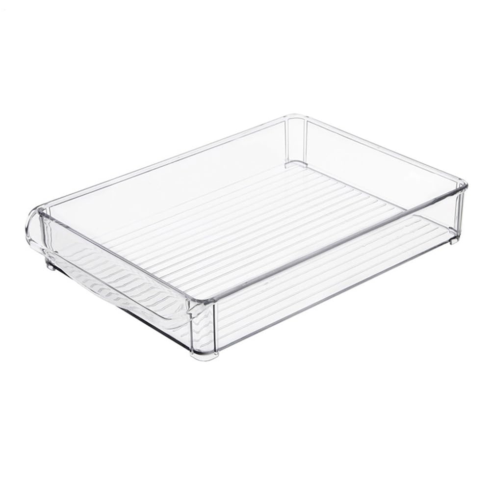 Vgvgaj Transparent And Visible Freezer Storage Bins With Lids 30x20x5cm Stackable PET Fridge Drawer Organizer For Eating Organization And Storage