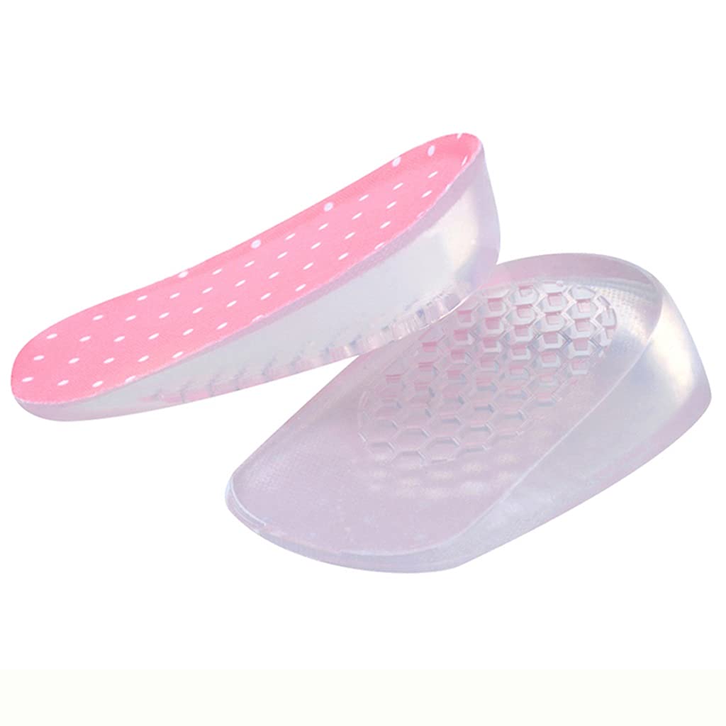 Demi-insères pour femmes silicone talon cup hauteur augmente rose