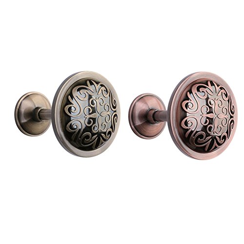 Elecharm 1Pair Zinc Alloy Medallion Drapery Latest Tie Backs Bedroom Accessory (Bronze) #TOP1