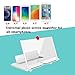 Phone Screen Magnifier, Screen Amplifier 3D HD Screen Projector with Foldable Stand, Phone Screen Magnifier for Watching Movies, Videos, Games and Reading, Compatible with All Phones (White)