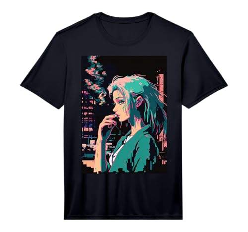 Japanese Vaporwave Sad Anime Girl Indie Aesthetic Otaku Performance T-Shirt