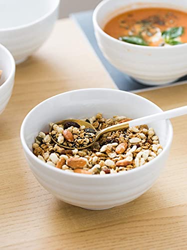 Lauchuh Stackabel Bowl Set Porcelain Soup Bowls 28 Ounces Cereal Bowl Set With Serving Stand Large Bowl For Porcelain Cereal Soup Salad With Bowl Organizer, 6 Pack #TOP4