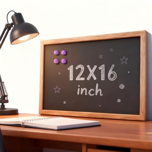 newnewshow 12\"x16\" Magnetic Chalkboard with Rustic Wood Frame for Wall-Mounted - Multi-Purpose Hanging Sign for Menu, Memo & Doodle - Thumbnail 4